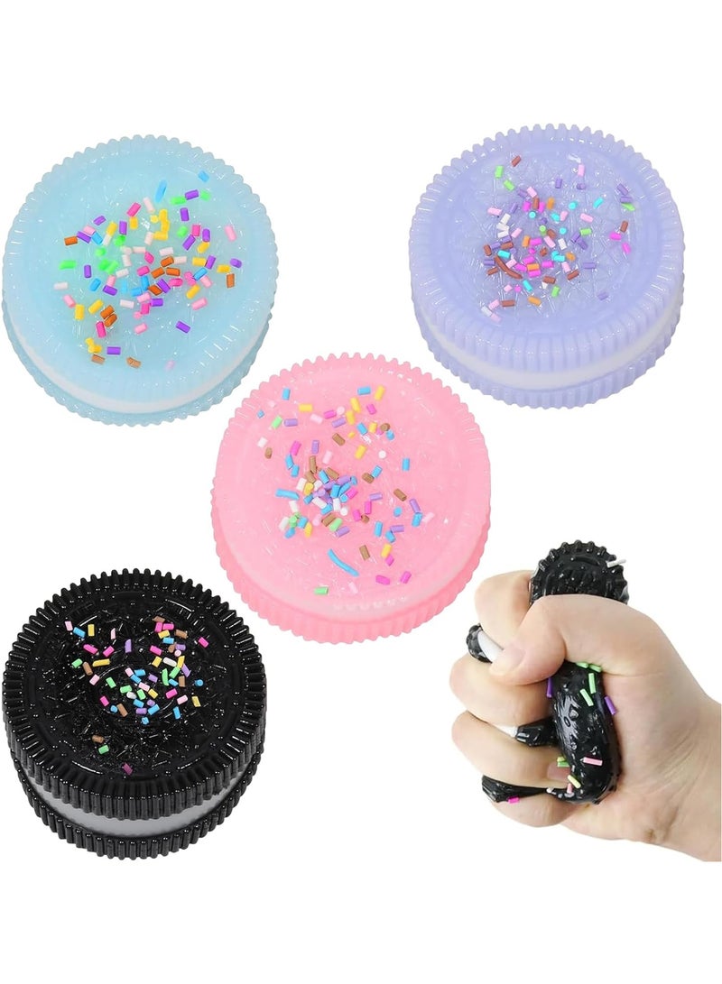 Fidget Toys, Sensory Toy, 4 Pcs Oreo Fidget Toys Stress Relief Squeeze Toy, 2.44 INCH*2.44 INCH In Oreo Soft Stress Toys, for Boys Girls Pressure Relief... - Image 1